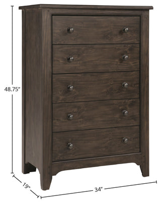 Taylor 5-Drawer Wood Chest, River Rock