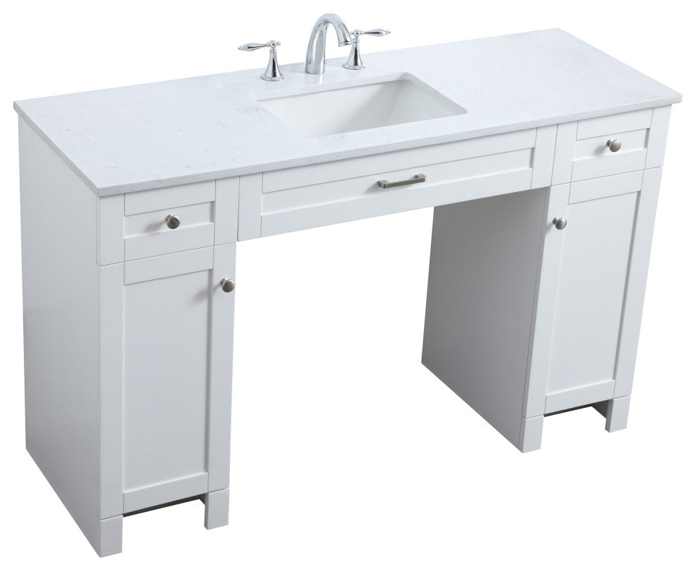 54" ADA Compliant Bathroom Vanity, White