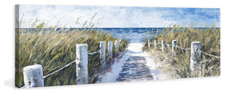 "Sandy Beach Pathway" Painting Print on Wrapped Canvas, 15x5