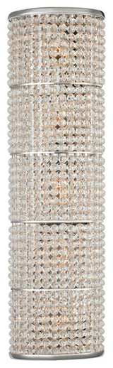 Sherrill, 5 Light, Wall Sconce, Polished Nickel Finish, Clear Crystal