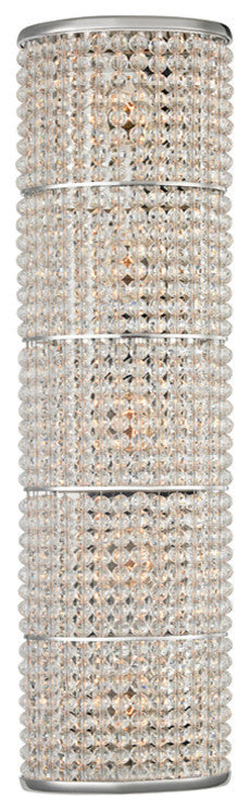 Sherrill, 5 Light, Wall Sconce, Polished Nickel Finish, Clear Crystal