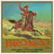 "Bronco Brand Crate Label" Digital Paper Print by Retrolabel, 18"x18"