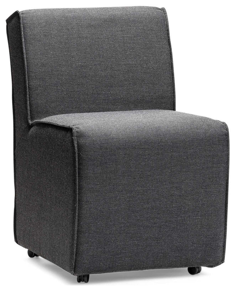 Gray Upholstered Fabric Side Chairs, Set of 2