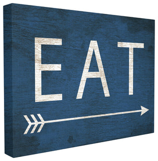 Eat With Arrow Blue  Stretched Canvas Wall Art, 30x40