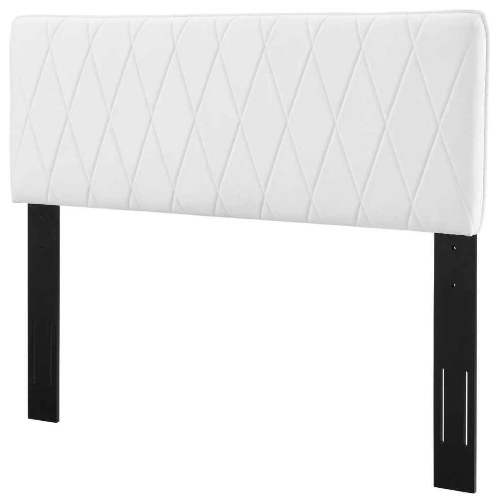 Headboard, King Size, Velvet, White, Modern Contemporary, Bedroom Master Suite