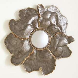 Flower Wall Mirror, Light Gunmetal, Small