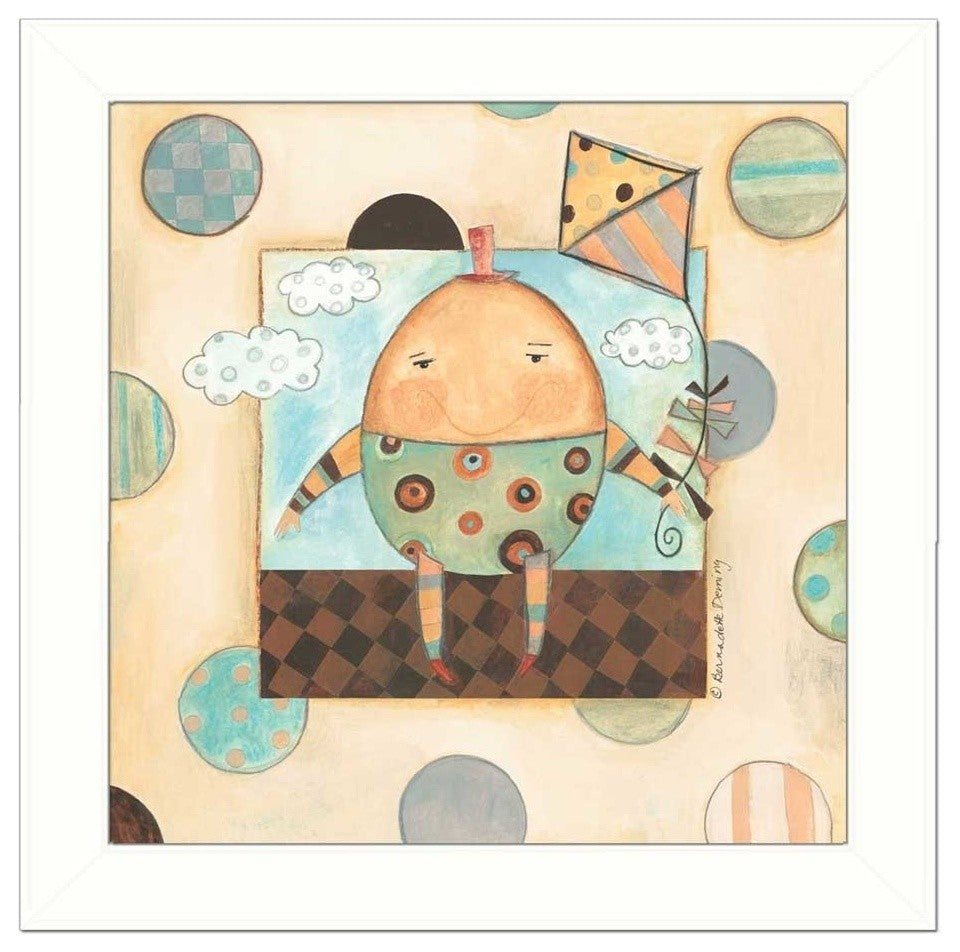 "Humpty Dumpty" By Bernadette Deming, Printed Wall Art, White Frame