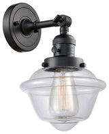 Small Oxford 1-Light Sconce, Matte Black, Glass: Clear