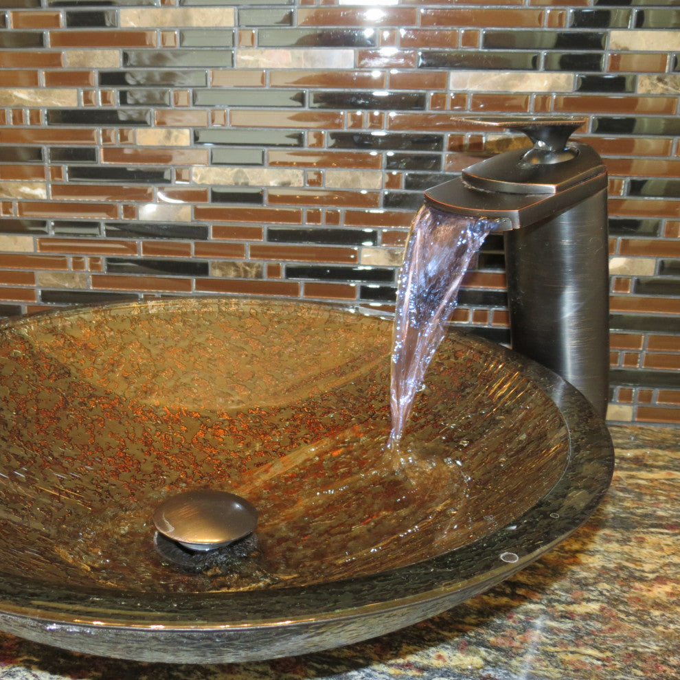 Cascade Single Lever Waterfall Vessel Faucet, GF-057 series, Oil Rubbed Bronze