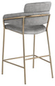 Yara Beige Velvet Upholstered Counter Stool, Grey