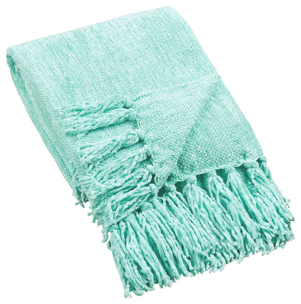Crystal Chenille Knitted Throw Blanket, Island Paradise