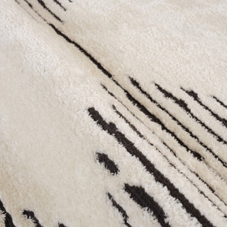 Monotone Moroccan White Power-Loom Area Rug 5' x 7'6"