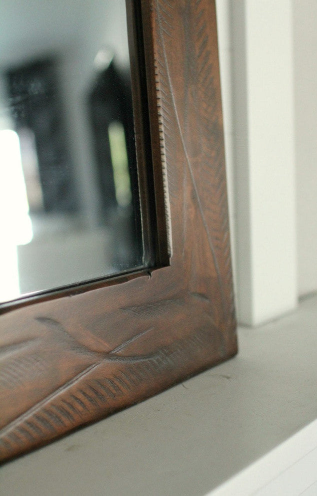 Rustic Heavily Distressed Wood Mirror, Sedona, 30"x40"