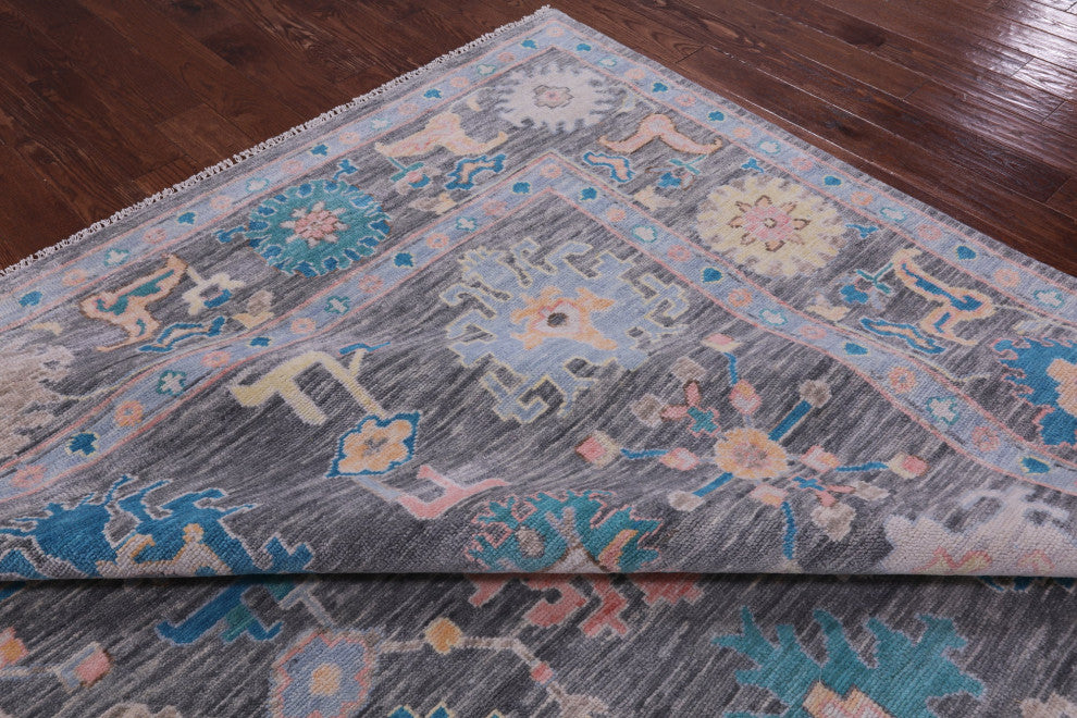 Hand Knotted Turkish Oushak Wool Rug 10' 2" X 13' 8" - Q14961