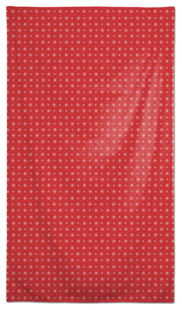 Red Snowflake Pattern 4 58x102 Tablecloth