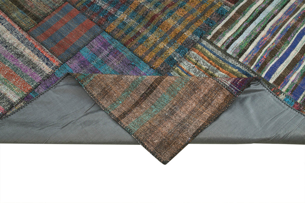 Rug N Carpet - Handmade Turkish 10' 9'' x 13' 5'' Rustic Patchwork Kilim Rug