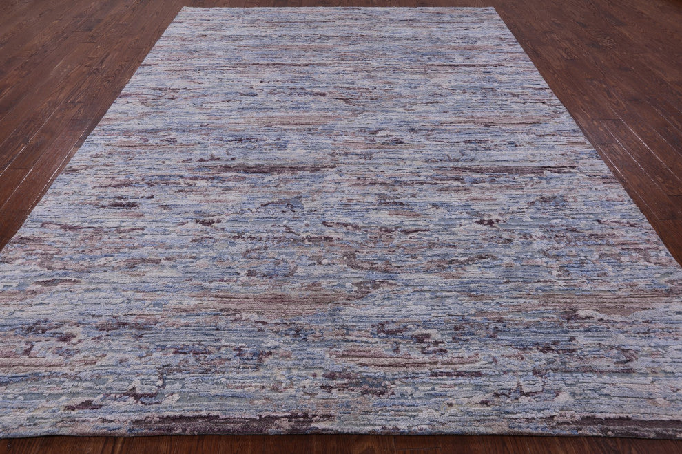 Handmade Wool and Silk Modern Rug 8' 11" X 12' 0" Q9041