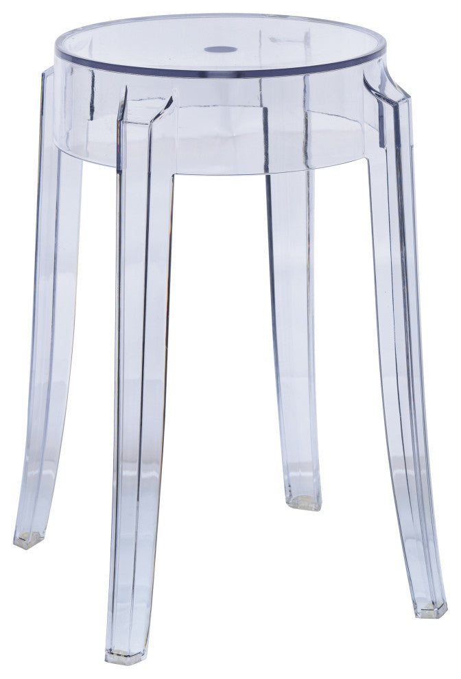 LeisureMod Averill Modern Plastic Dining Stool for Dining Room, Single