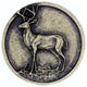 Whitetail Round Deer Knob, Antique Brass