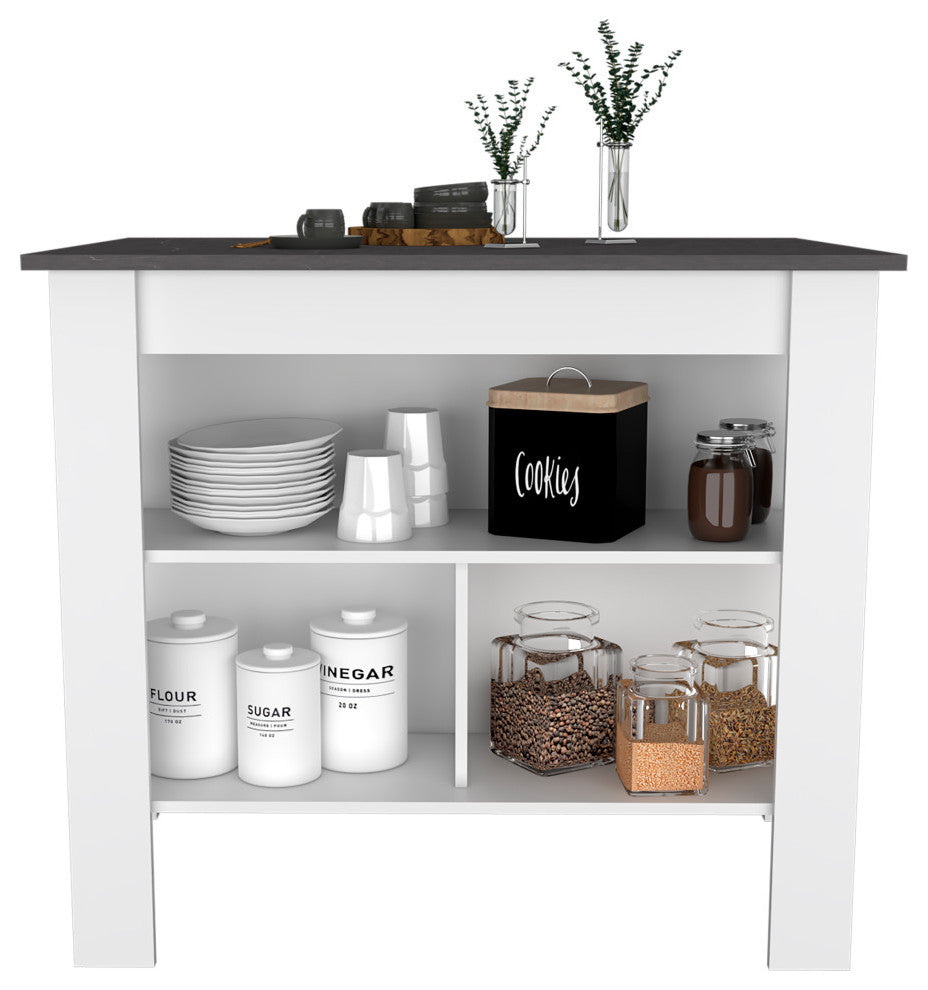 Brooklyn Kitchen Island, White-Onix