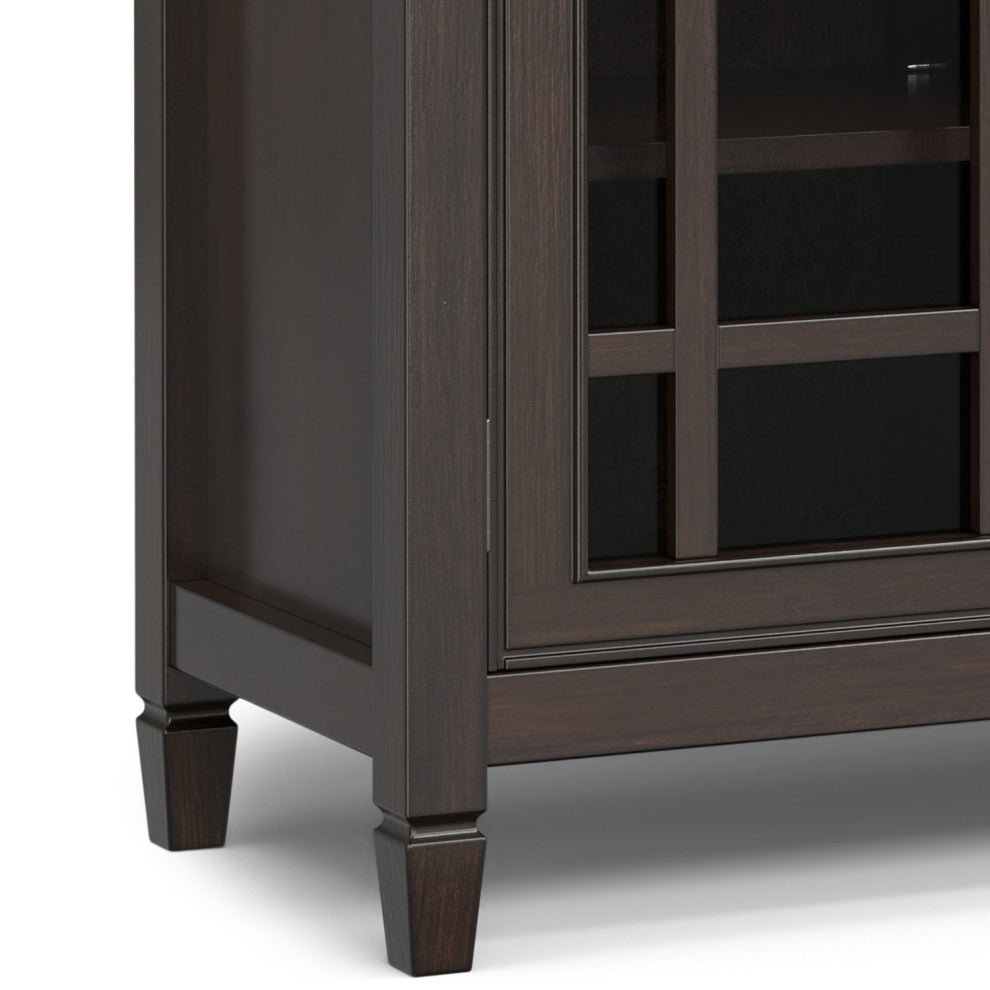 Connaught Solid Wood Tall TV Stand, Dark Chestnut Brown For TVs up to 60"