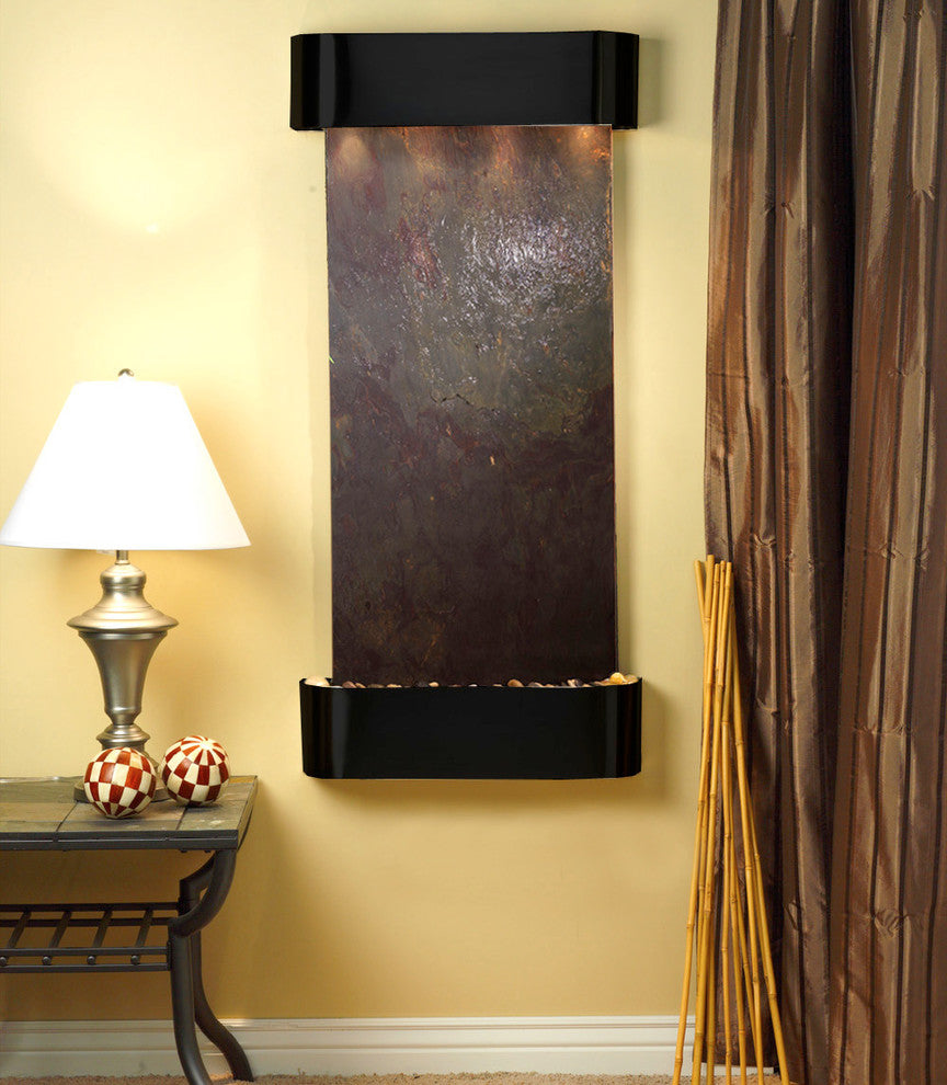 Cascade Springs Water Fountain, Multi-Color, Blackened Copper, Roun