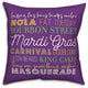 Mardi Gras Words 18x18 Spun Poly Pillow