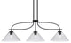 Cavella 3 Light Island Light, Matte Black Finish, 12" Smoke Bubble Glass