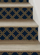 Octagon Links Peel and Stick Stair Riser Strips, Navy, 48"w X 6"h, 6 Pack