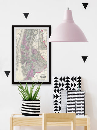 "New York Plan" Framed Painting Print, 16x24