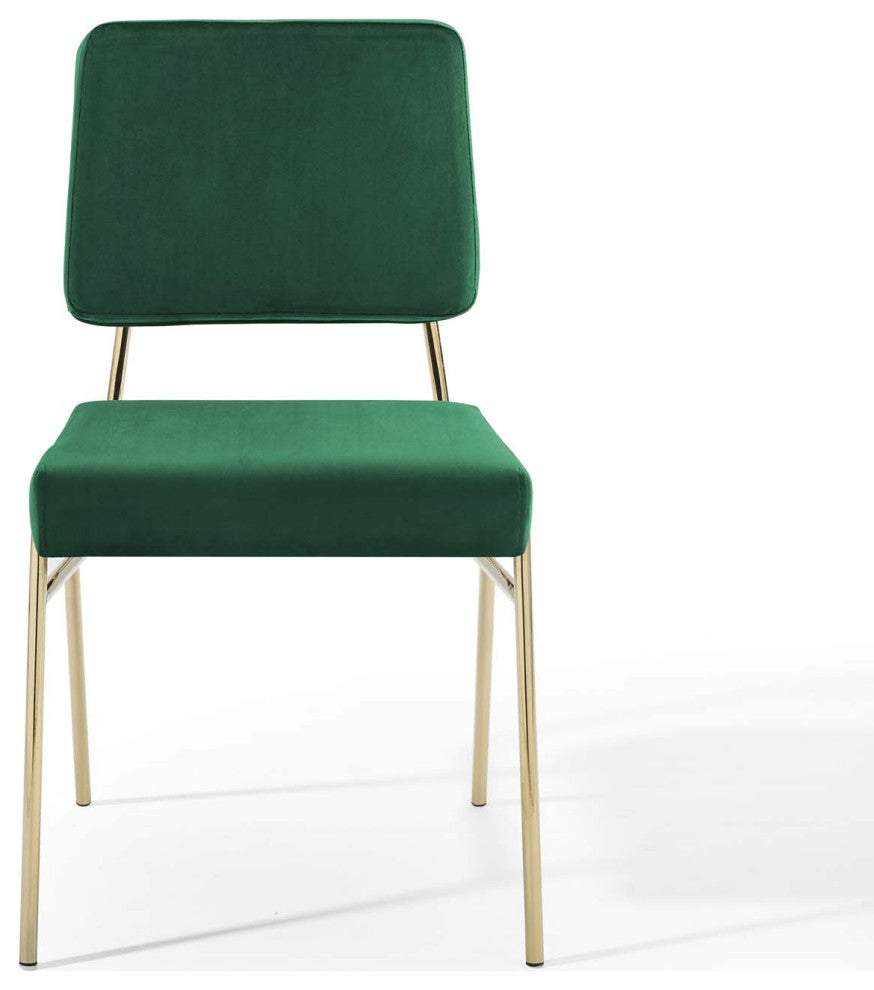 Craft Performance Velvet Dining Side Chair-Gold Green