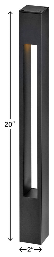 Hinkley Atlantis Square Small Bollard, Satin Black