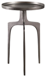 Uttermost 25082 Kenna 16" Diameter Aluminum Tray Table - Textured Nickel