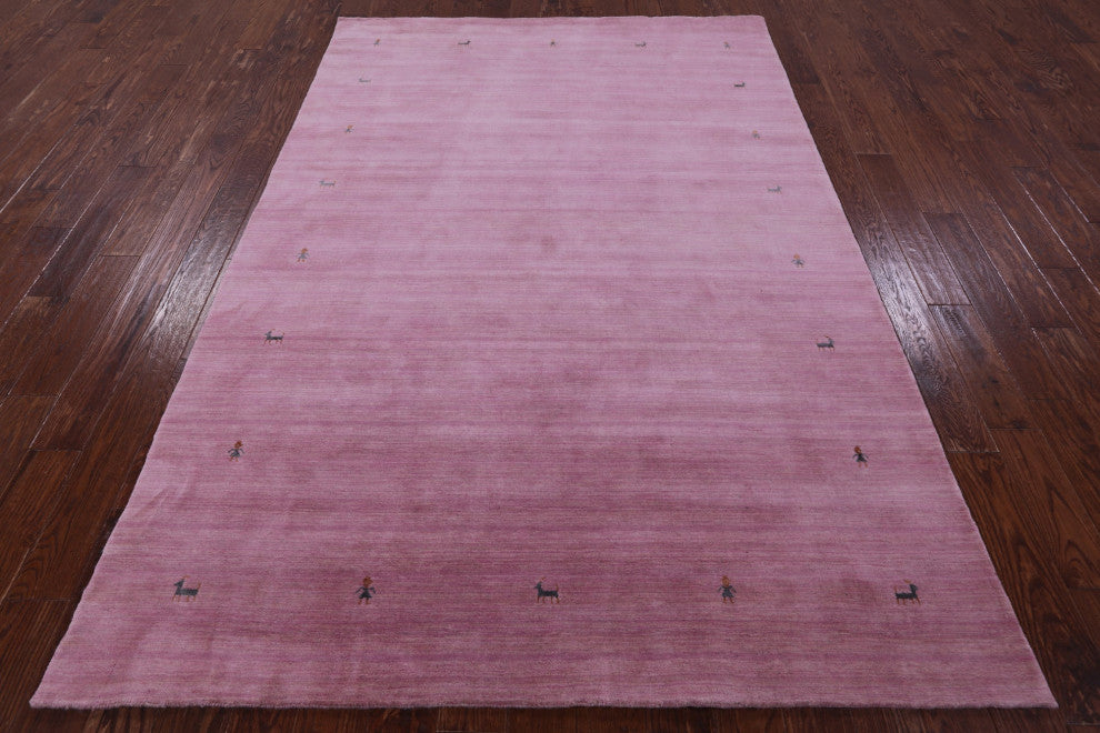 6' 0" X 9' 0" Persian Gabbeh Hand Knotted Wool Rug - Q15309