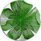 Symmetrical Green Digital Fractal Flower, Floral Disc Artwork, 11"