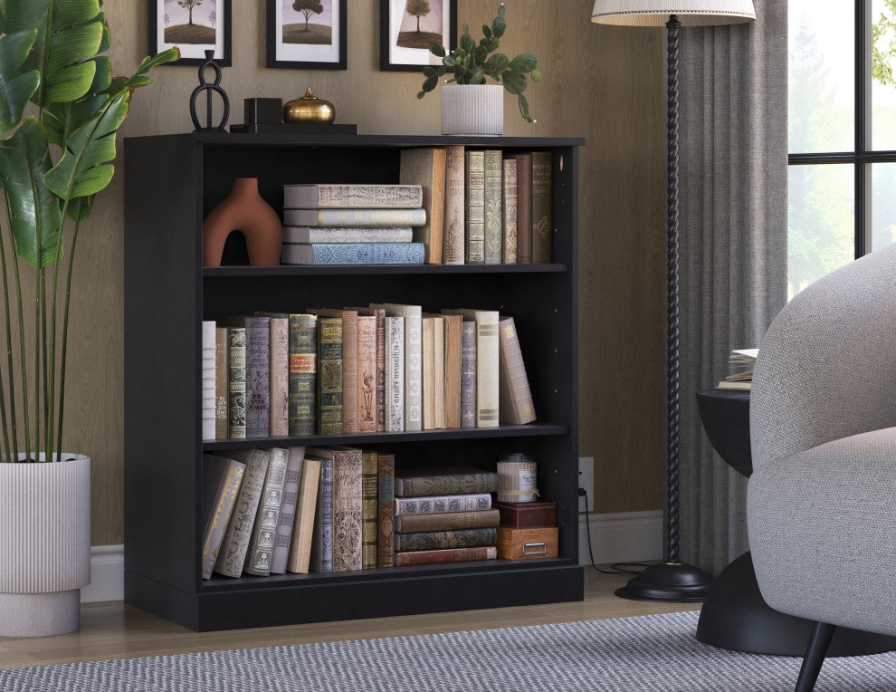 100% Solid Wood Modular Cabinet/Bookcase, Black, 32"