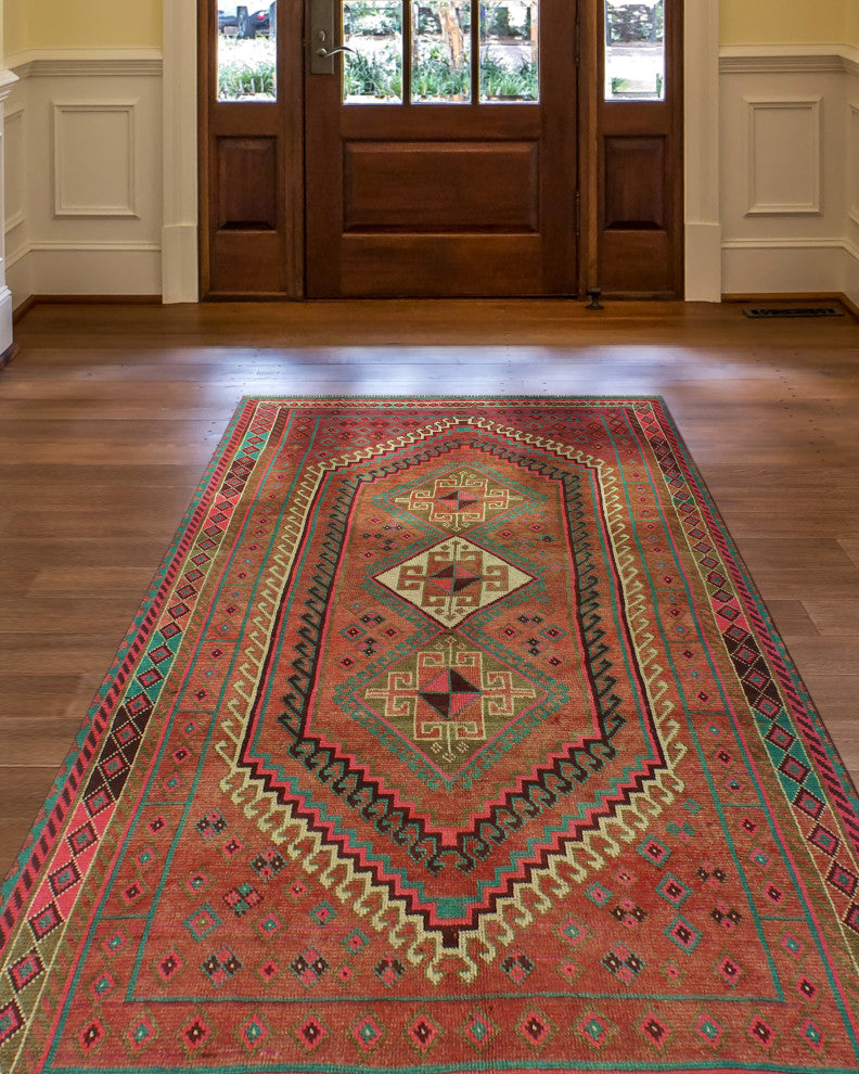 Fine Vintage Distressed Jany Rust Rug