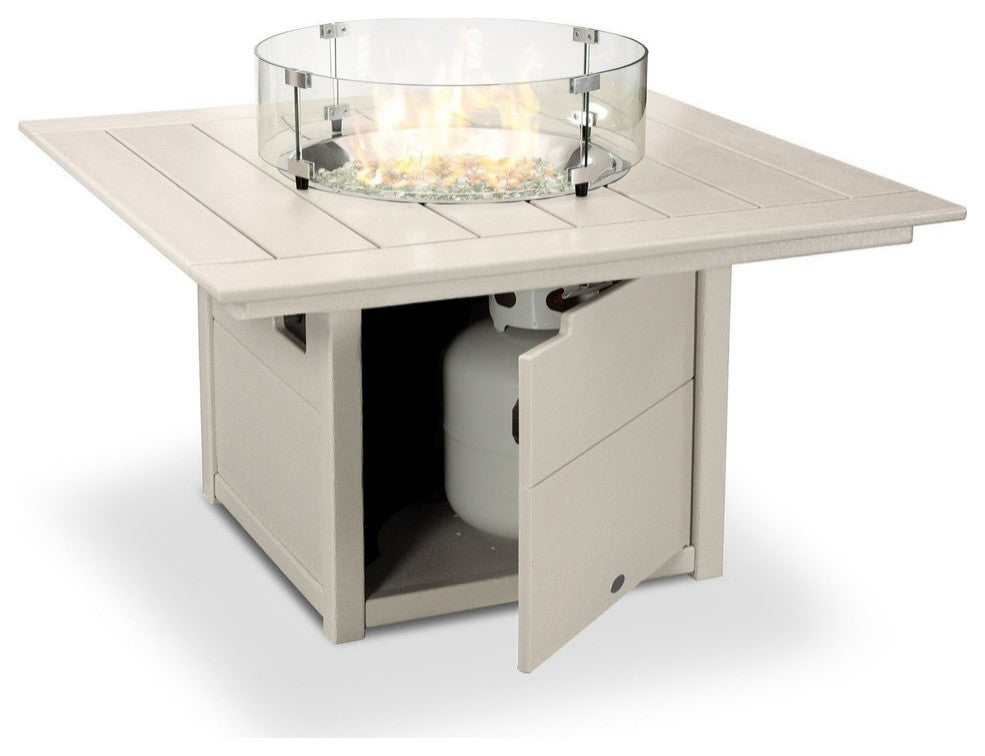 Polywood Square 42" Fire Pit Table, Sand
