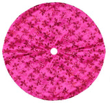 20" Decorative Pink Sequin Snowflake Pattern Mini Christmas Tree Skirt