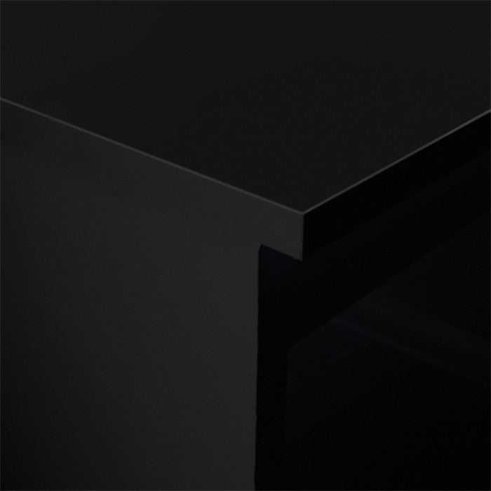 Black TV Stand with LED Lights Two drawers TV Cabinet