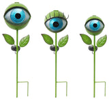Assorted Sized 3 Piece Solar Lighted Eyeball Outdoor Garden Stakes