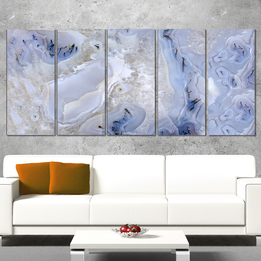 Agate Stone Background, Abstract Canvas Wall Art Print, 60"x28", 5 Panels