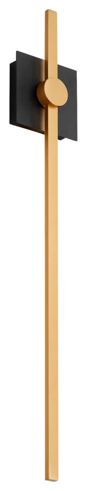 Oxygen Lighting 3-51-1550 Zora 1-Light Wall Sconce, Black With Industrial Brass