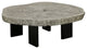 Floating Coffee Table with Black Legs, Gray Stone, Size Varies
