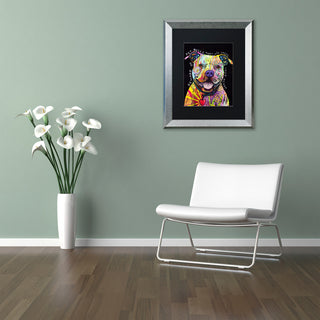 Dean Russo 'Beware of Pit Bulls' Framed Art, Silver Frame, 16"x20", Black Matte