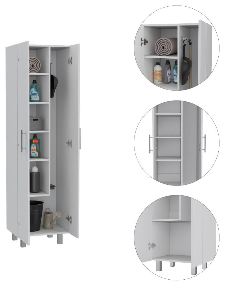 Norway Broom Closet Pantry, White