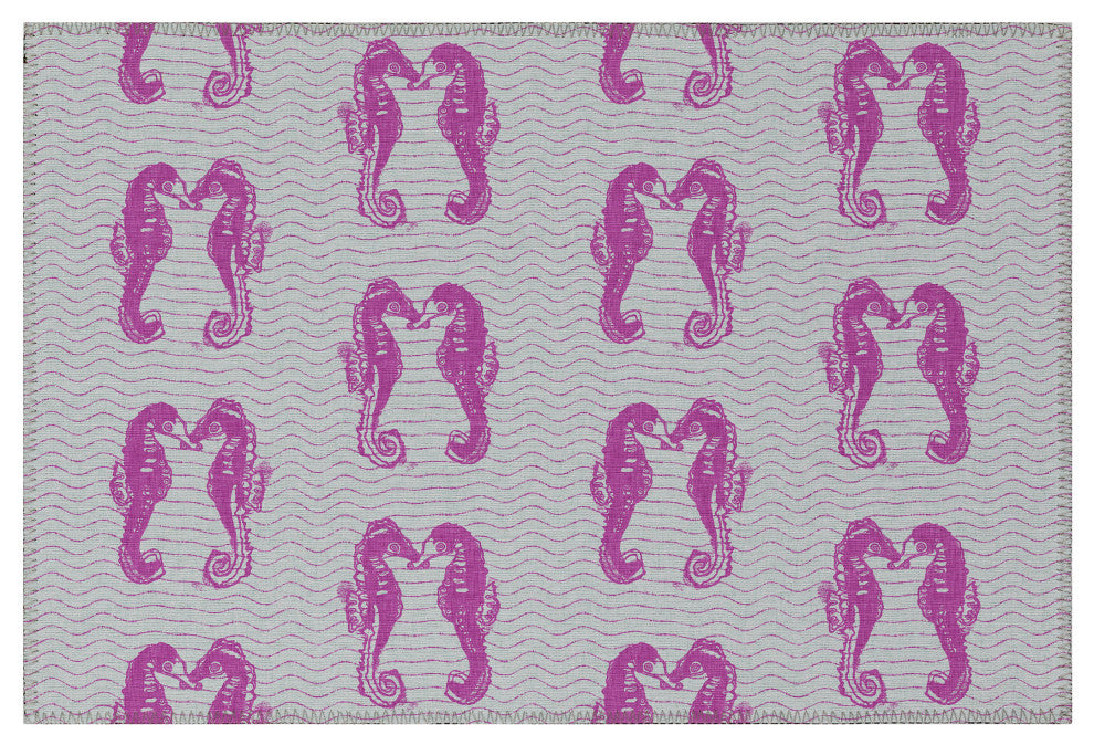 Indoor/Outdoor Seabreeze SZ15 Flamingo Machine Washable 1'8" x 2'6" Rug