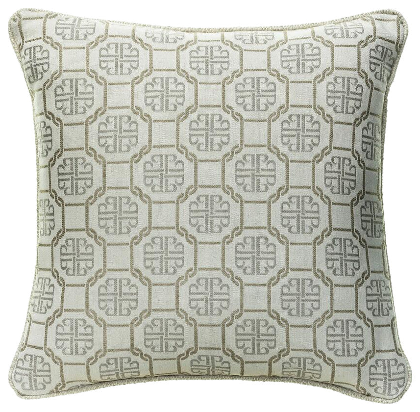 Brown Linked Pattern Contemporary Cushion | Andrew Martin Petro