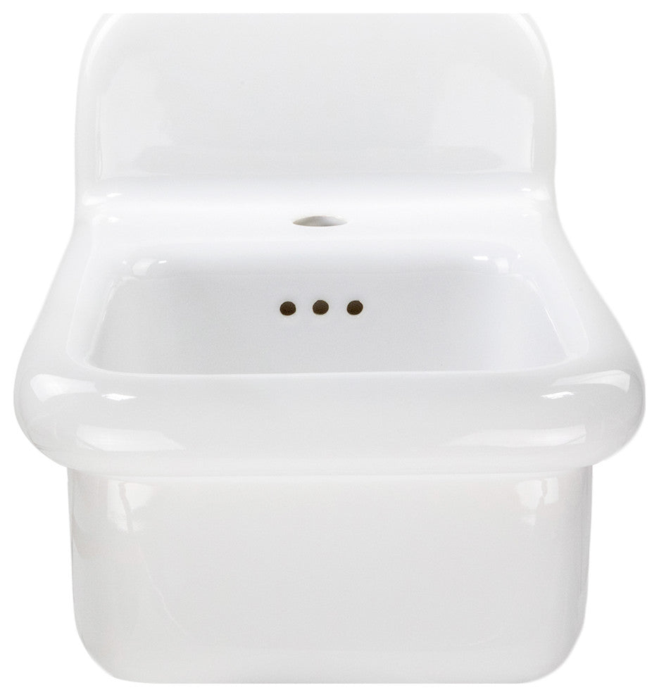 Nantucket Sinks 14" Fireclay Wall-mount Bath Sink
