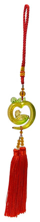 Crystal Glass Fengshui Fortune Green Pixiu Pendant Decor Tassel, Hws2189